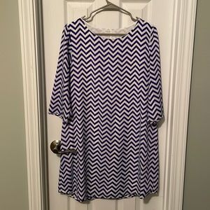 Everly Blue Chevron Dress